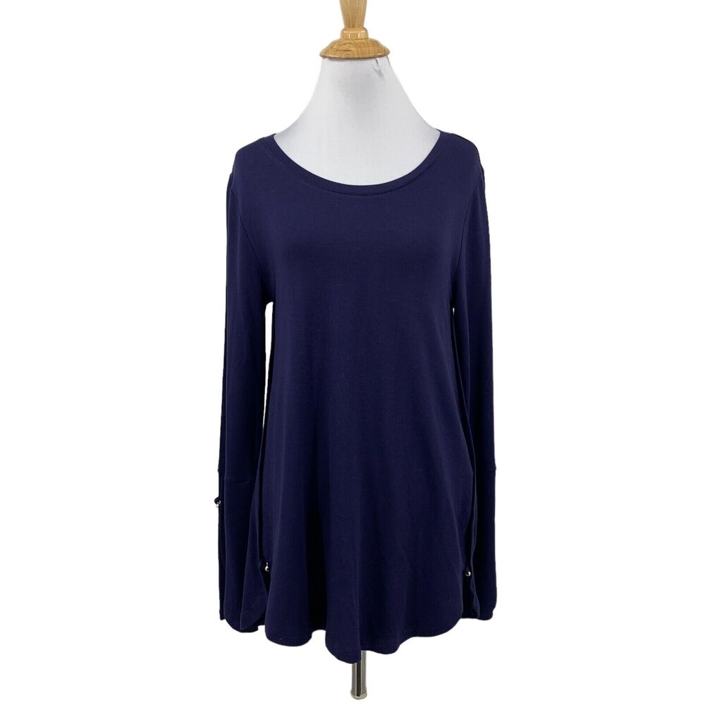 Soft Surroundings Tunic Womens XS Extra Small Indigo Bonair Tulip Sides Shirt